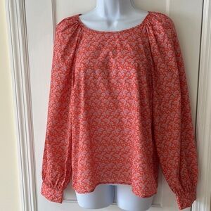 J. Crew‎ Liberty Cotton Print Women's Blouse M Floral Long Sleeves Cottagecore